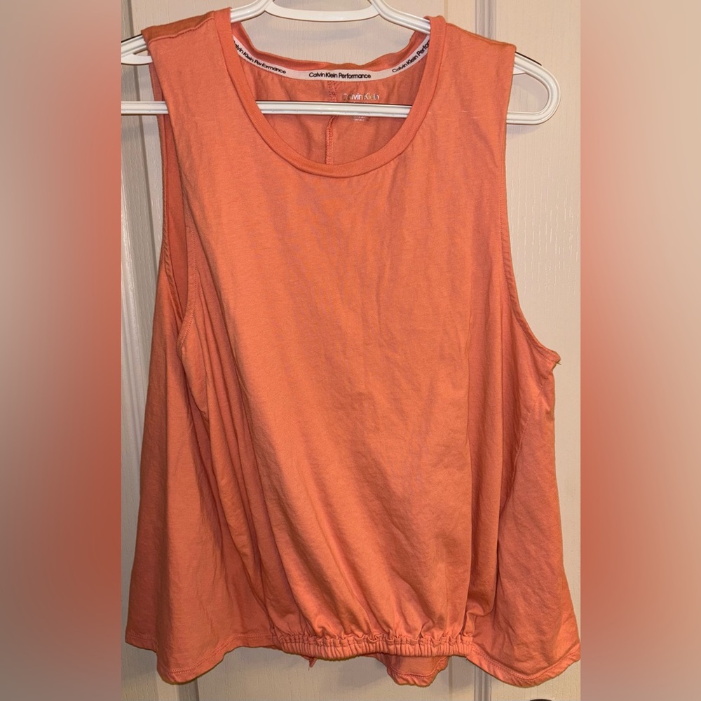 Calvin Klein Performance Orange Sleeveless Muscle Tee